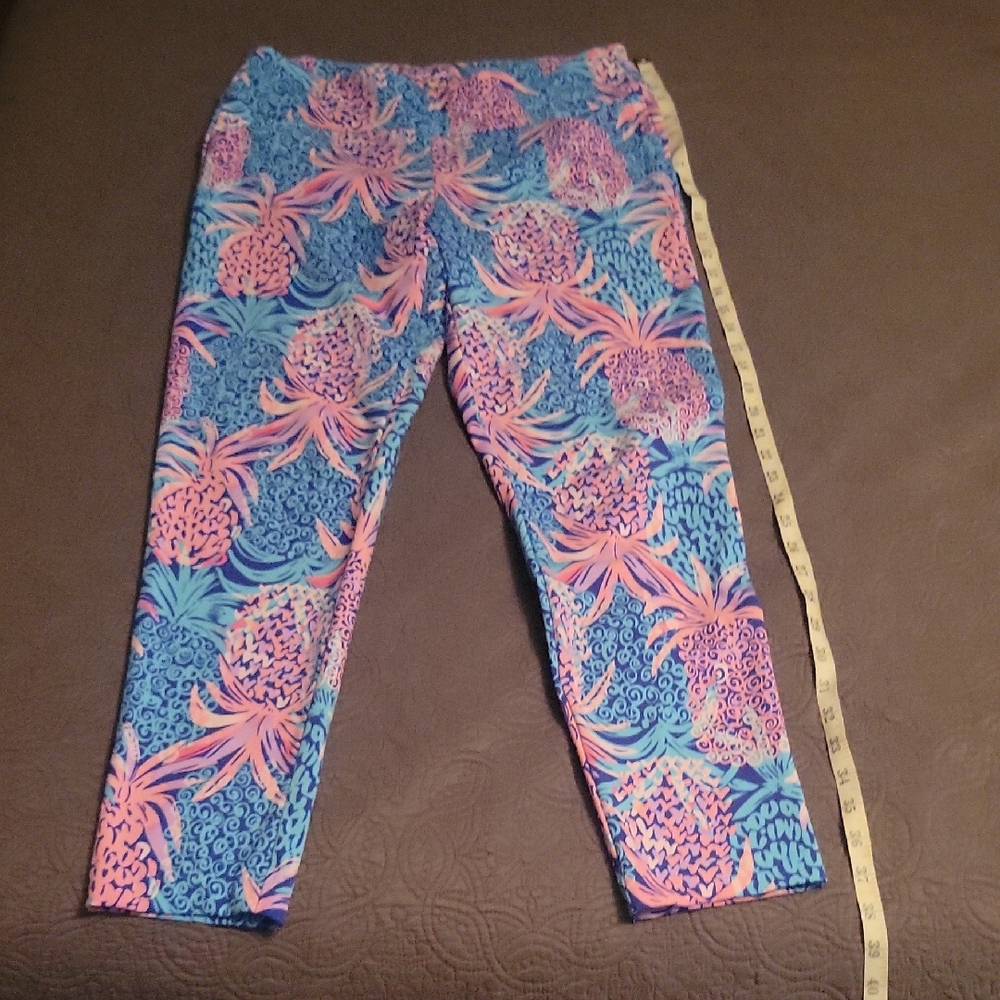 Lilly Pulitzer Blue and Pink Women's Golf Pants, Size 10